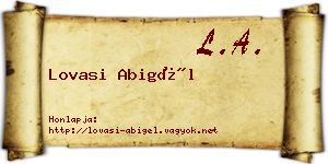 Lovasi Abigél névjegykártya